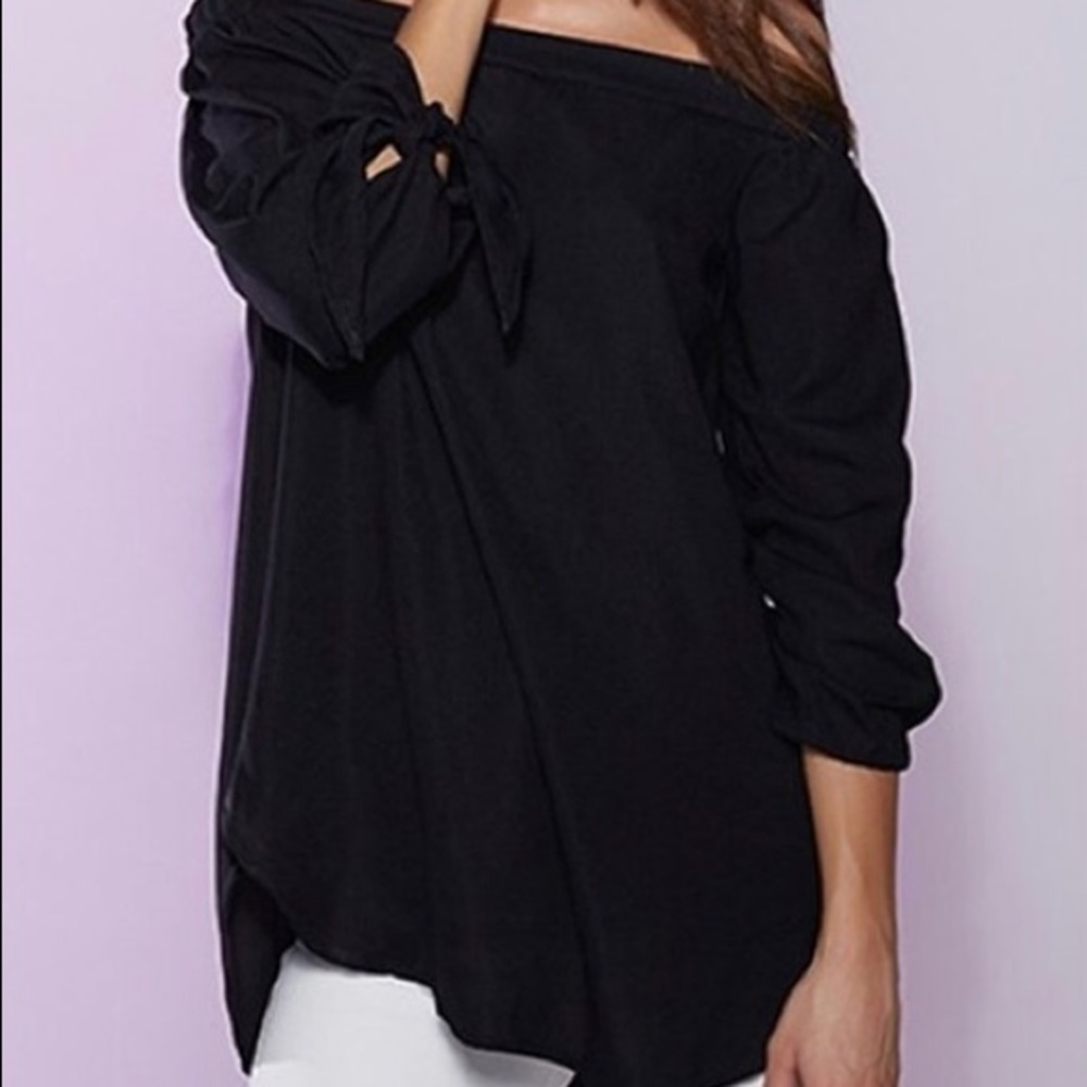Black off the shoulder blouse